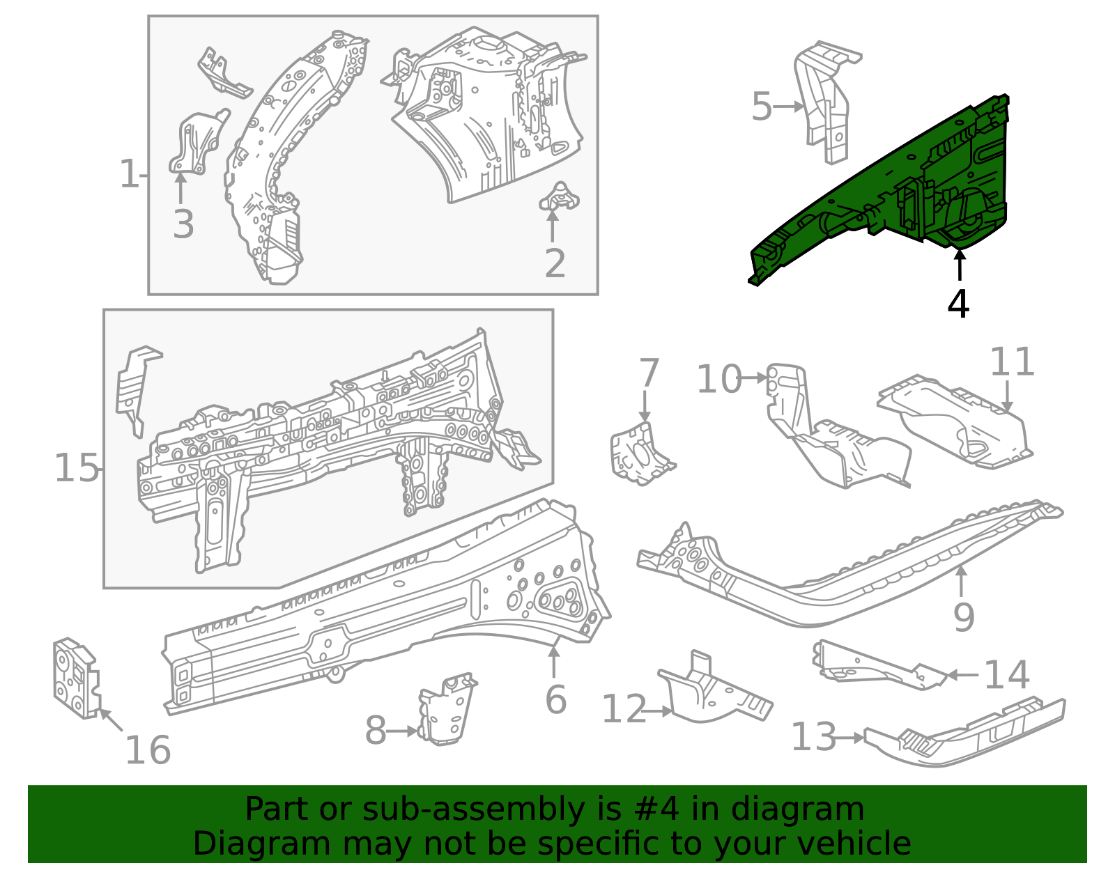 Upper Rails Locationone 2024-2026 Chevrolet Trax Upper Rail 60003972 GM | GMPartsDirect.com