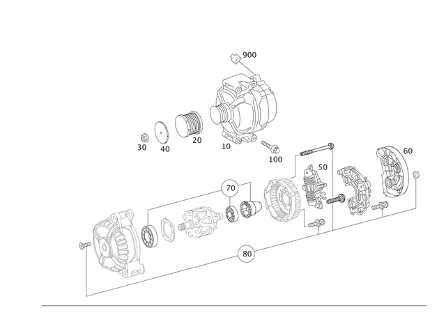 131545602 - Electrical Equipment and Instruments: Alternator for Mercedes-Benz: 300S, C300, CL550, CLK550, CLS550, E550, G550, GL550, R350, SL550 Image image