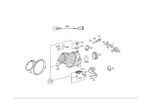 Lighting Unit, Foglamp, and Additional Blinker Lamp for 2002 Mercedes-Benz E430 #1