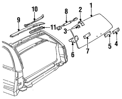 Glass - Tail Gate for 1994 Buick Commercial Chassis #0