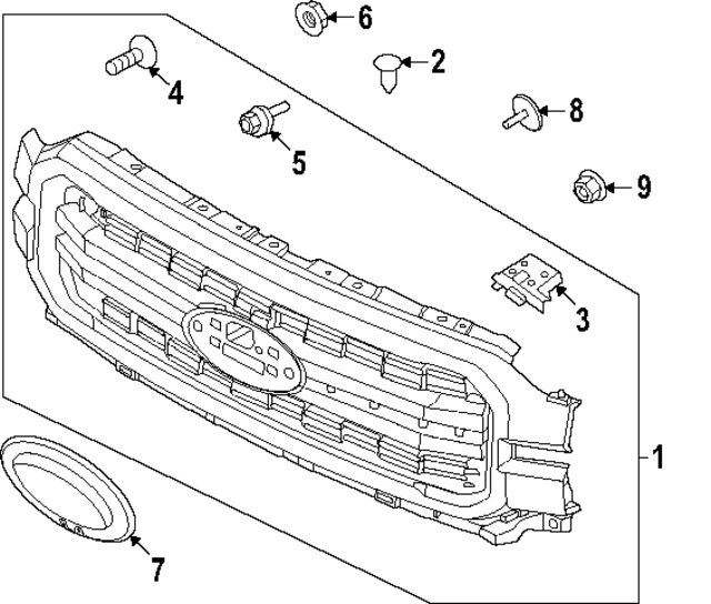 RL3Z8200GB - Body: Grille for Ford Image
