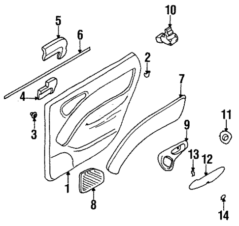 Interior Trim - Rear Door for 1999 Subaru Legacy #0