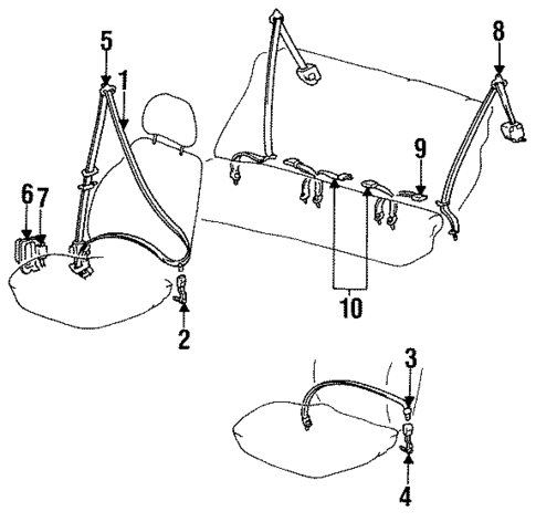 Front Seat Belts for 1993 Hyundai Elantra #0