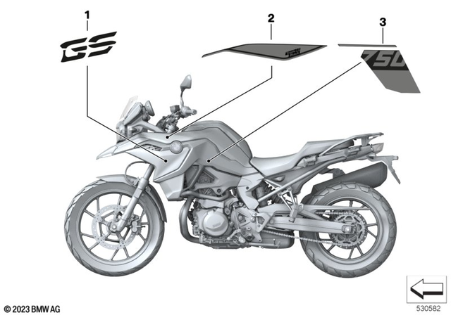 51149829466 - Body Equipment: Inscription Radiator Cowl Right - 40 Jahre for BMW-Motorrad Image