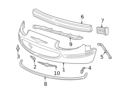 Bumper & Components - Front for 2000 Chrysler Concorde #0