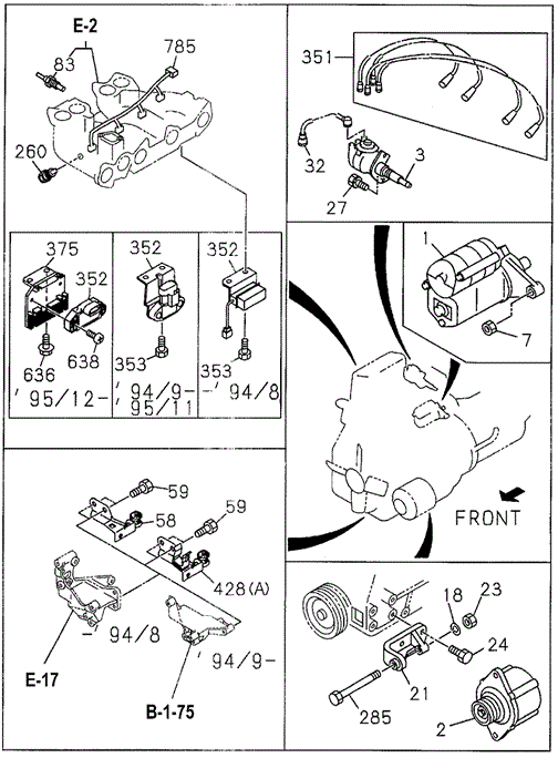 Distributor - Generator  - Starter (DX) for 1995 Honda Passport #0