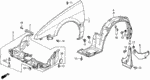 60212SE0000ZZ - Body/Air Conditioning: STAY, FR. FENDER for Honda Image