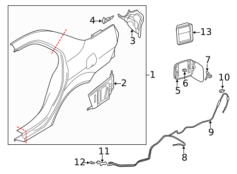 Fuel Door for 2003 Mitsubishi Lancer #0