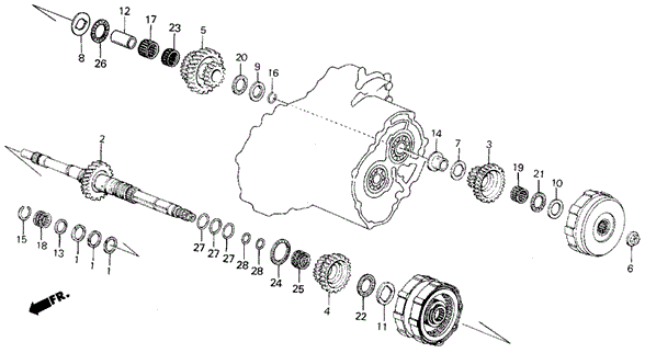 AT Mainshaft ('86-'87) for 1986 Honda Civic #0
