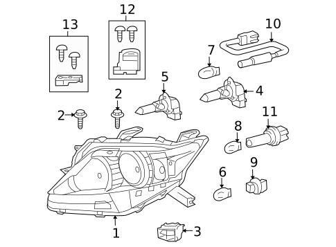 Bulbs - Chassis for 2012 Lexus RX450h #4