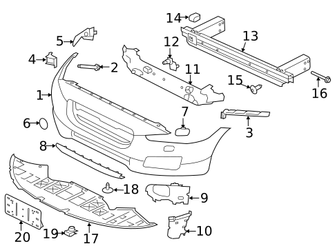Bumper & Components - Front for 2020 Jaguar XF #0