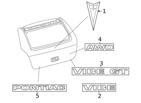 Exterior Trim - Lift Gate for 2009 Pontiac Vibe #0
