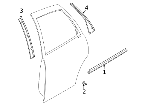 Exterior Trim - Rear Door for 2000 Saturn LW1 #0