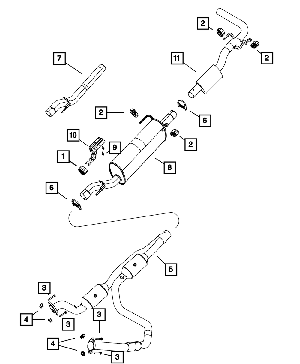 Exhaust Muffler - Mopar (68307369AB)