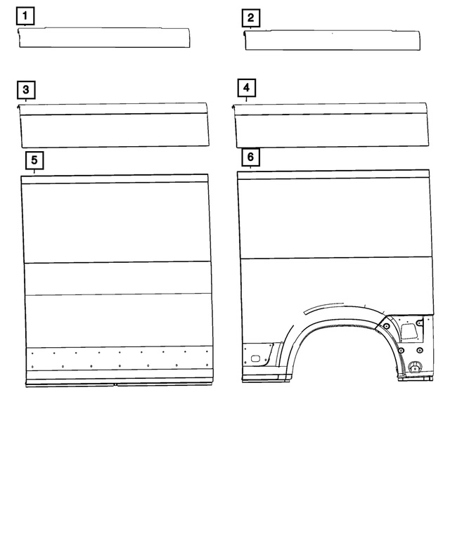 68614387AA - Body Sheet Metal Except Doors: Body Side Aperture Outer Panel, Left for Mopar Image