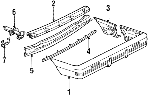 Bumper & Components - Rear for 1991 Pontiac Sunbird #0