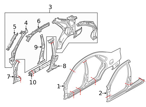 Center Pillar for 2003 Volvo S40 #0