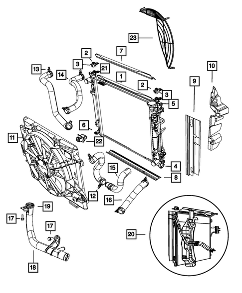 Radiator and Related Parts; Charge Air Cooler for 2008 Chrysler Town & Country #0