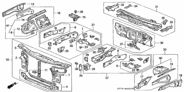 Front Bulkhead for 1999 Acura Integra #0