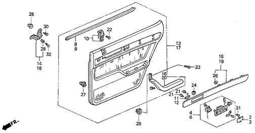 Rear Door Lining for 1992 Acura Vigor #0