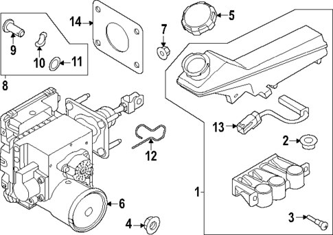 Master Cylinder - Components On Dash Panel for 2023 Kia Niro EV #0