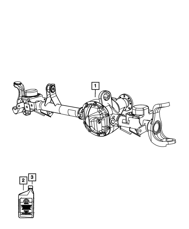 68017169AD - Front Axle; Dana 216 MM; Differential and Drive Line: Service Front Axle for Mopar Image