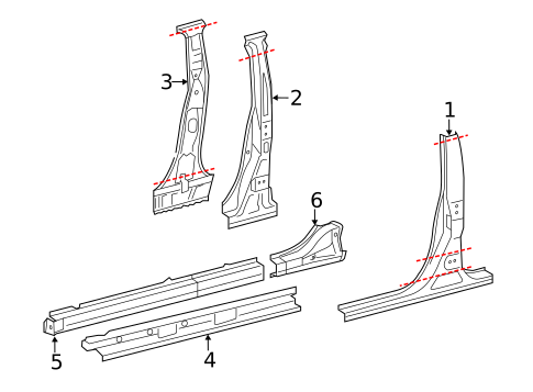 Center Pillar & Rocker for 2018 Lexus ES350 #0
