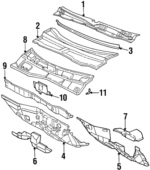 Cowl for 1999 Oldsmobile Cutlass #0