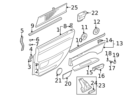 Interior Trim - Rear Door for 2002 Volvo S80 #0
