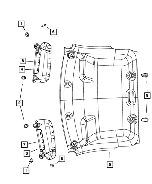 Headliners-Visors-Assist Straps for 2013 Ram 3500 #1