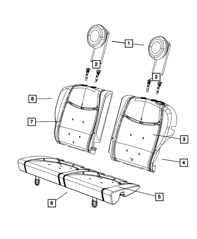 1VB88JXWAA - Interior Trim: Headrest Sleeve, Non-locking for Mopar Image