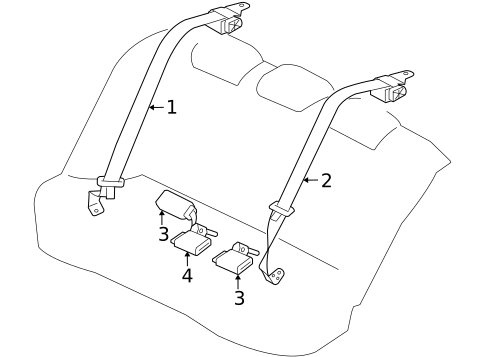 Rear Seat Belts for 2012 Mitsubishi Lancer #0