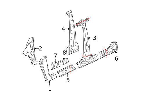 Hinge Pillar for 2009 Volkswagen Passat #0
