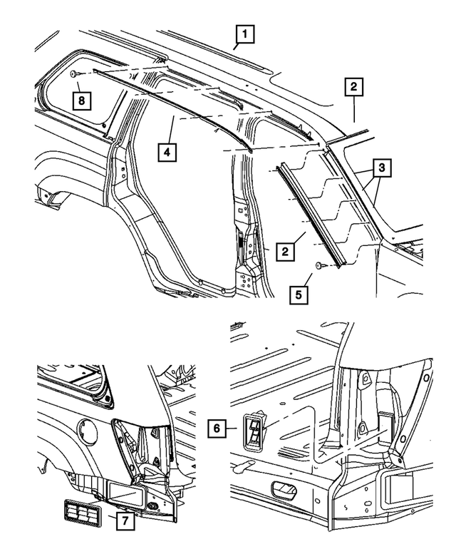 « 55369363AB – Exterior Ornamentation : Retenue Joint, Côté Gauche pour Mopar Image »
