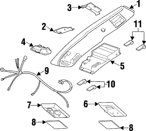 Overhead Console for 1997 Jeep Cherokee #0