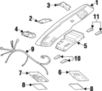5BA67TC3 - Body: Dome Lamp for Jeep: Cherokee, Wagoneer Image