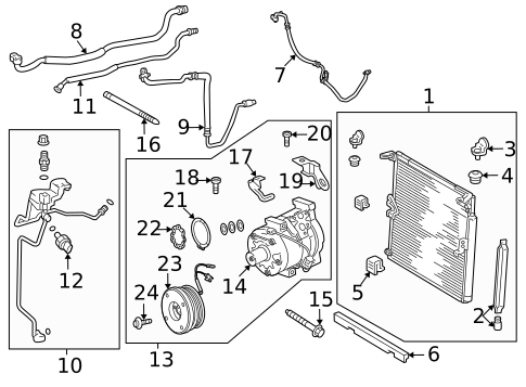 Condenser, Compressor & Lines for 2016 Toyota 4Runner #0