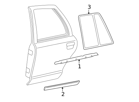 Exterior Trim - Rear Door for 2003 Ford Crown Victoria #0