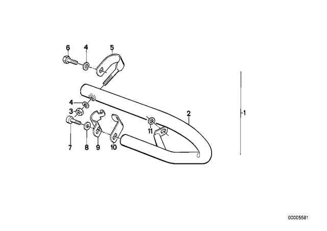 46712301818 - : Safety Bar, Right - Black for BMW-Motorrad Image