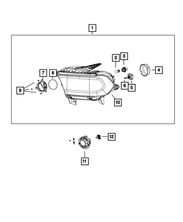 68299137AF - Electrical: Headlamp, Left for Mopar Image image