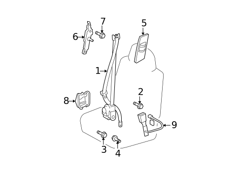 Front Seat Belts for 2011 Lexus ES350 #0