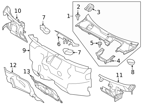 Cowl for 2012 Land Rover Range Rover Evoque #0