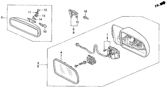 Mirror for 1995 Honda Prelude #0
