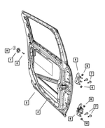 68564370AA - Doors, Door Mirrors and Related Parts: Rear Door Outer Repair Panel, Right for Mopar Image