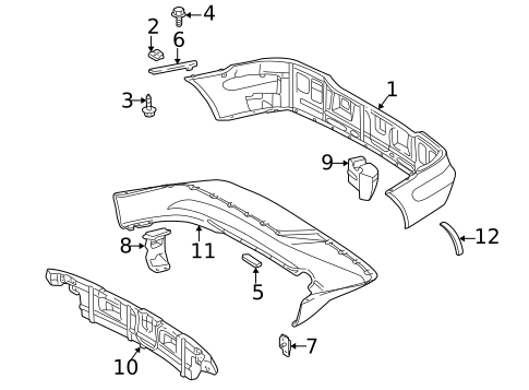Bumper & Components - Rear for 1998 Mercedes-Benz SLK230 #0