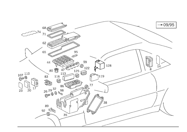 1295404873 - Electrical Equipment and Instruments: Holder for Mercedes-Benz: 500SL, 600SL, SL320 Image image