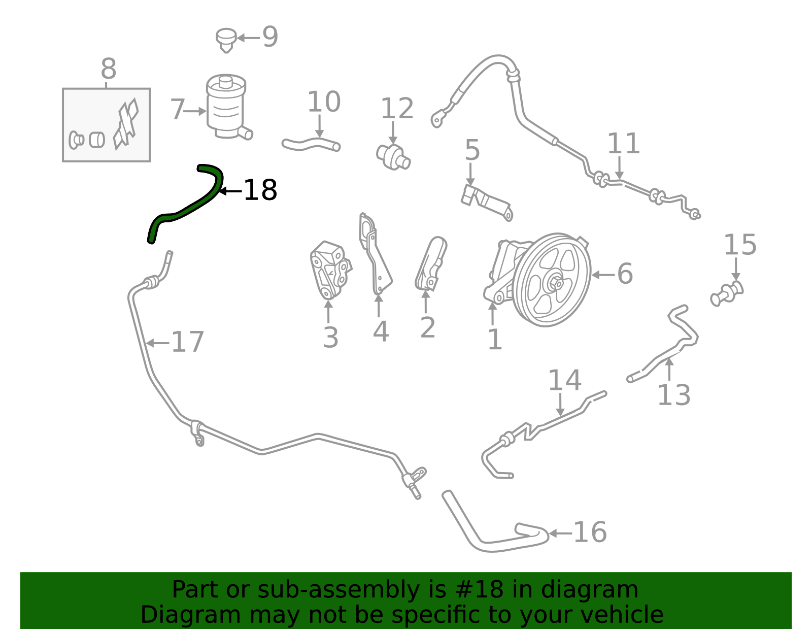 2011-2017 Honda Odyssey Power Steering Return Hose 53733-TK8-A01 | OEM ...