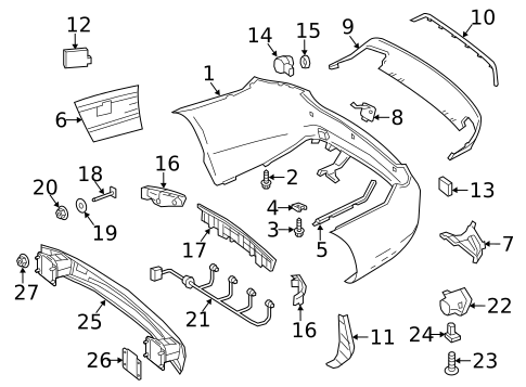 Bumper & Components - Rear for 2014 Mercedes-Benz SLK55 AMG #4
