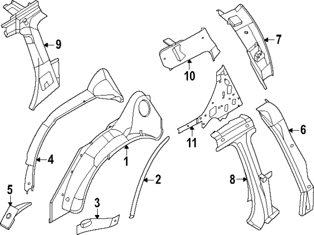 767107JA0A - Body: Outer Wheelhouse for Infiniti Image