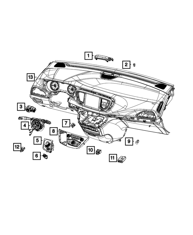 6UX651X8AA - Electrical: Vehicle Feature Controls Center Stack for Mopar Image image